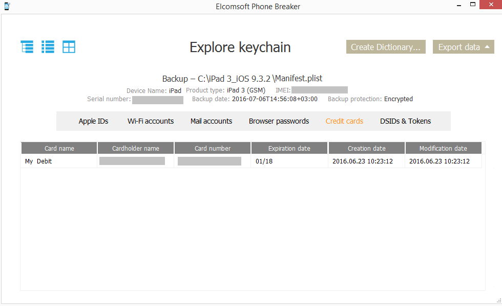 keychain grid view